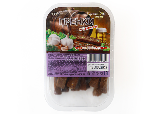 Сурские гренки Чеснок с зеленью (100 гр) в Кемерово