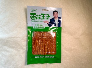 Кальмар паутинка Темная (Каракатица): Мучные полоски ЗЕЛЁНЫЕ со вкусом барбекю 76 гр